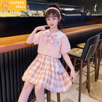 แฟชั่น PAPA Children 2ชิ้น (เสื้อ + กระโปรง) ที่มีคุณภาพสูง Baju เด็กสาวชุดเกาหลีสำหรับเด็กสาวเสื้อผ้าลำลอง3-4-5-6-7-8ถึง9-10-11ถึง12ปีเสื้อเสื้อยืดสำหรับวัยรุ่น Terno ขายใหม่2022 # G33-907