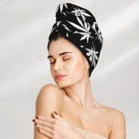 Microfiber Towel Girls Bathroom Drying Absorbent Hair Towel Vintage Leaves Magic Shower Cap Turban Head Wrap Towels