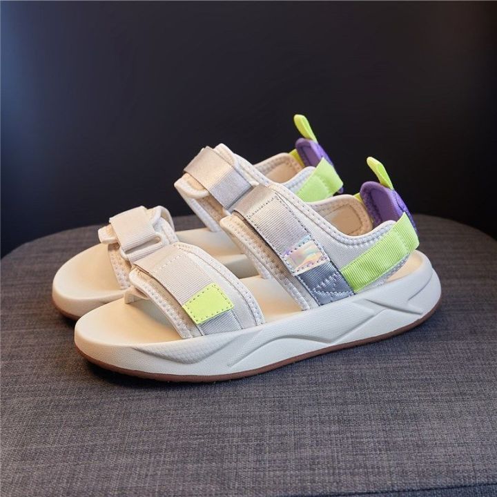 แฟชั่นใหม่รองเท้าแตะผู้หญิงในฤดูร้อน-รองเท้าแตะสีเขียวสด-สวมใส่-ทน-เพิ่มและสะดวกสบายเหมาะสําหรับการเดินทางกลางแจ้ง