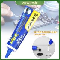 ZOWBRSH X-MAX กาวติดโครงสร้าง PP 50มล. สีดำโปร่งใส กาวสากลติดแน่น การอบแห้งอย่างรวดเร็ว กาวขอบซ่อม ซ่อมฝาหลังจอ lcd กรอบโทรศัพท์