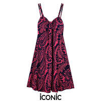 iCONiC PINK Big Rose dress #4882 ชุดเดรส สีชมพู ผ้ายืด เรย่อน ฟรีไซส์ใส่ได้ตั้งแต่S-XL ยาว35" สม็อกหลัง เดรสแฟชั่น เสื้อผญแฟชั่น เดรสชายทะเล เดรสสั้น