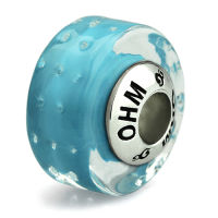 บีดแก้ว มูราโน่ Blue Raspberry OHM Murano Glass Bead Charm