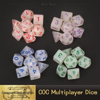 【LZ】 Fino Flash Dice 7pcs Cor Primária de Alta Qualidade Arguli Sistema COC Multiplayer Jogo Entretenimento Dice Small Dice