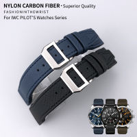 High Quality Nylon Calfskin Watchband Fit for Big PILOT IW5009 TOP IW3880 Leather Watch Strap Black Wristband 21mm 22mm