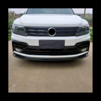 Car Glossy Black Under Front Center Grille Grill Moulding Strips Fog Light Cover Trim for VW Tiguan Rline 2017-2021