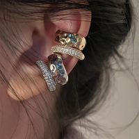 【YF】 Fashion Zircon Double-layer Ear Cuff No Piercing Earring 2023 Trendy Punk Unique Metal Geometric Clip for Women Jewelry