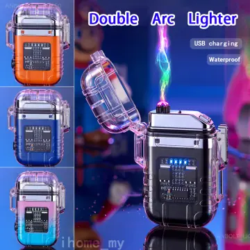 Transparent Waterproof Electric Lighter Windproof Outdoor Cool Gadgets  Technology Smart USB Rechargeable ARC Plasma Lighters