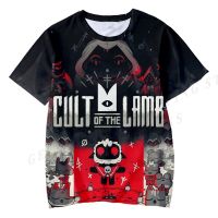 Cult Of The Lamb T เสื้อผู้ชายผู้หญิงแฟชั่นเสื้อยืดเด็ก Hip Hop Top Tee อะนิเมะเกม Tshirt Cult of the Lamb 3d พิมพ์เสื้อยืดเด็ก
