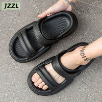 JZZL รองเท้าแตะผู้ชายอินเทรนด์เสื้อนอกใหม่ด้านล่างที่อ่อนนุ่ม Slip-On คู่บุคลิกภาพบ้านรองเท้าแตะสลิปเปอร์ใช้ได้สองครั้ง