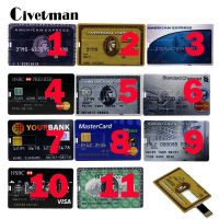 Each Country Bank Credit Card Shape USB Flash Drive 4GB 8GB 16GB 32GB 64GB 128GB 256GB Pen Drive Memory Stick Best Gift With Box