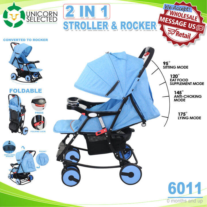 Unicorn Selected 6011 Baby Stroller Rocker Pocket Travel Stroller Folding Convertible Pockit