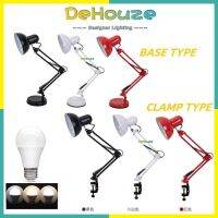 {ItalyNest shop}??DeHouze M ขนาด E27โคมไฟอ่านหนังสือหลอดไฟ LED/โคมไฟโต๊ะปรับระดับได้ /Lampu Meja/base /Clamp Design (810-406)