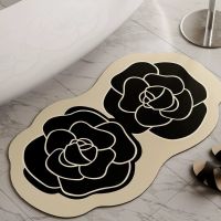 Ins style bathroom absorbent floor mat soft diatom mud bathroom door non-slip quick-drying mat toilet door mat carpet