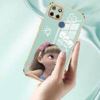 เคสลายเจ้าหญิงน่ารักสำหรับ Realme C11 2021 C11 2020 C25S C21Y C25 C25Y C15 C17 C12 C20น่ารักเคสเด็กผู้หญิงลายการ์ตูนน่ารักๆเคสซิลิโคนนิ่มชุบโลหะหรูหราสายคล้องแบบมีเคส