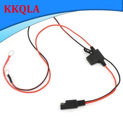 QKKQLA O-type Terminal to DC SAE connector Power Plug Line Fuse Automotive DIY Cable 18AWG Battery SAE DIY Cable Professional