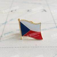 【DT】hot！ Czech Flag Lapel Pins Epoxy Metal Enamel Badge Paint Brooch Souvenir  Personality Commemorative