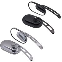 2pcs Motorcycle Rearview Mirrors Black Silver M10 Handlebar Side Mirrors for Harley-Davidson Street Glide Road King Fatboy