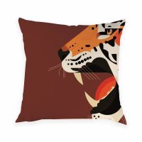 Tiger Leopard Cushion Case Cute Fox Home Decor Pillow Cover White Cushions Cover Cartoon Animals Sofa Bed Pillowcases Cojines