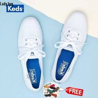 Keds (แถมฟรีถุงเท้า 2 คู่ ) Champion core white2016 WF34000