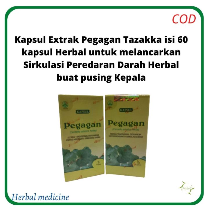 Kapsul Extrak Pegagan Tazakka Isi 60 Kapsul Herbal Untuk Melancarkan