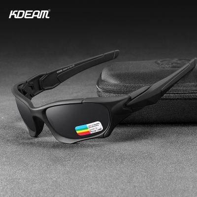 【YF】♣☋卍  KDEAM Outdoor Polarized Sunglasses Men Cutting Frame Stress-Resistant Shield Glasses KD0623