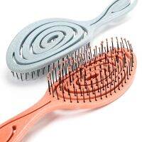 Relaxing Elastic Massage Comb Portable Hollow Hair Combs Scalp Massage Brush Salon Styling Tools Solid Color Circular Hair Brush