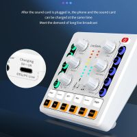 +【； Wireless 2 Channels 12 Effects Home KTV For Streaming Noise Reduction Gaming Audio Mixer Voice Change Live Sound Card Computer