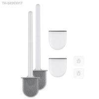 ™♤ Premium Toilet Brushes amp; Holders 2 PackWall-Mounted (Without Drilling Holes) Deep Cleaner Silicone Toilet Brush