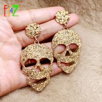 [A alamode] F. J4Z 2020ต่างหูแฟชั่น Goth Alloy Head Drop ต่างหู Punk T-Show Jewelry