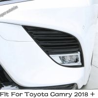 กันชนหน้าโคมไฟหมอกฝาครอบตกแต่งกรอบสำหรับ Toyota Camry 2018 -2021 ABS ชุดภายนอกไฟ LED รถยนต์โครเมี่ยม