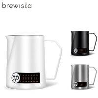 Brewista stainless steel pointed mouth temperature coffee pull flower cylinder fancy milk foam pull flower cup 480ML