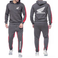 2021 New Mens Tracksuit Honda Wing Printed Hoodie Suits Hooded Sweatshirt+Pants 2 Pieces Men Sets Running Fitness Men Clothing