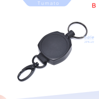 Tumato Badge Reel ดึงพวงกุญแจพับเก็บการ์ดรักษาความปลอดภัยคลิปพวงกุญแจสีดำ