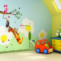 140*110cm Cartoon Winnie Tigger Animal Friends Wall Stickers for Kids Room Decor Kindergarten Classroom Decoration Vinyl Decals Wall Stickers  Decals