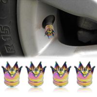 Car Motorcycle Crown Wheel Tire Valve Caps Dustproof Valve Caps Cover Car Styling Auto Exterior Decoration Accessories 1-4Pcs