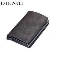 DIENQI Luxury Leather Mini Pop Up Rfid Wallet for Men Money Bag Slim Card Holder Magic Wallet Short Purse Small Male Vallet 2020