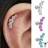 AMBOAE 1Pcs พังค์ร็อก สแตนเลสบาร์ คริสตัล เจมส์ โอปอล เจาะหู กระดูกอ่อน Helix Tragus ต่างหูสตั๊ด เครื่องประดับร่างกาย