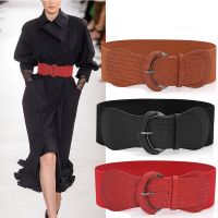 Luxury Ladies Wide Belt Elastic Vintage Faux Leather Wide Fashion Wild Pin Buckle Women 39;s Belt Waist Seal Belt