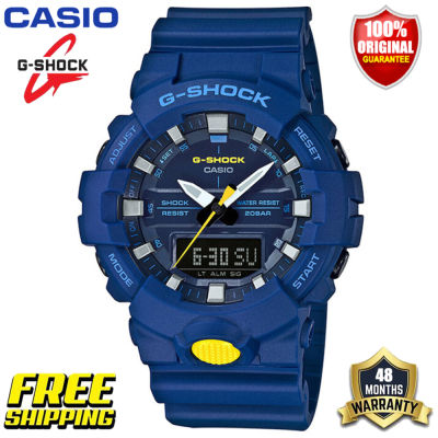 นาฬิกากีฬาผู้ชาย G-Shock GA800 ต้นฉบับ แสดงเวลาคู่ กันน้ำได้ถึง 200 เมตร กันกระแทกได้ โลกเวลา แสง LED อัตโนมัติ รับประกัน 4 ป GA-800SC-2A