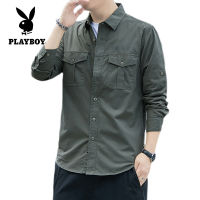 เสื้อ PLAYBOY PLAYBOY PLAYBOY PLAYBOY PLAYBOY ฟรีร้อนแขนยาวเสื้อบางพอดีกางเกงยีนส์ฤดูใบไม้ร่วงลำลองสีทึบแฟชั่นแจ็คเก็ต