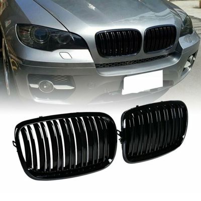 Grill Front Bumper Intake Kidney Grill Grille Double Line Grille Kits for BMW X5 /E70 /X6 /X6M 2007-2013