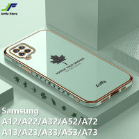 JieFie สำหรับ Samsung Galaxy A12 / A13 / A14 / A32 / A52 / A72 / A22 / A23 / A33 / A53 / A73 / A34 / A54 Maple Leaf กรณีโทรศัพท์ Luxury Chrome ชุบ Soft TPU Cover