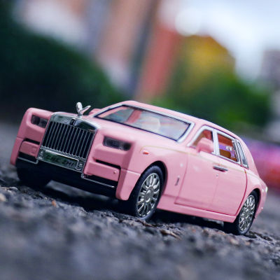 Car To 1/32 Pink Rolls Alloy Car Model Phantom Car Warrior Sound And Light Toy Car Boxed Metal Car