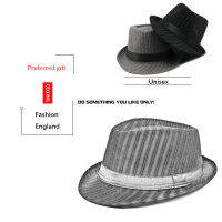 Men Jazz Hat For Women Fashion Striped British Top Hats Girl Casual Shade Breathable Fedoras Male Versatile Kpop Bucket Caps D49