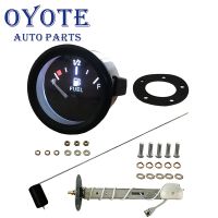 OYOTE เครื่องวัดรถยนต์พาหนะเกจวัดระดับน้ำมันเชื้อเพลิง12V 2 52มม. พร้อมมาตรวัดรถยนต์เคสโทรศัพท์สีดำไฟ LED สีขาวเซ็นเซอร์ลอย