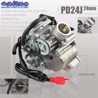 PD24J คาร์บูเรเตอร์ไฟฟ้า24คาร์บูเรเตอร์มิลลิเมตรสำหรับ Gy6 100Cc 150Cc 125Cc จักรยานวิบาก200ซีซีเอทีวีโกคาร์ทเครื่องยนต์รถจักรยานยนต์จักรยานยนต์และสกู๊ตเตอร์