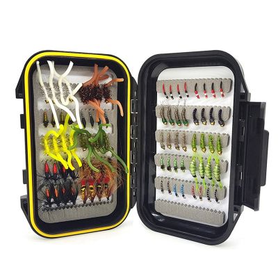 80Pcs/Box Trout Nymph Fly Fishing Lure Dry/Wet Flies Nymphs Ice Fishing Lures with Boxed