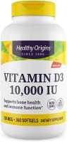 ??สุดคุ้ม 360 เม็ด  Healthy Origins Vitamin D3  250 mcg 10,000 IU (Non-GMO), 360 Softgels