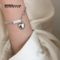 SUNNY สร้อยข้อมือหัวใจสแตนเลสสำหรับผู้หญิง,ของขวัญแฟชั่น Joyas De สร้อยข้อมือเครื่องประดับ