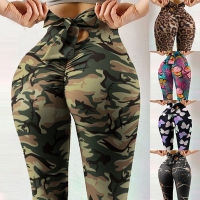 ใหม่แฟชั่นของผู้หญิงเอวสูงเลกกิ้งรัดรูป Skinny Sport กางเกงโยคะ Bowknot ออกแบบ Leggings Gym Leggings